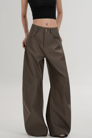 Textured Wide-Leg Scimitar Pants