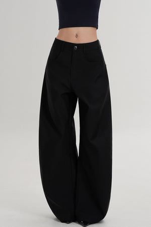 Textured Wide-Leg Scimitar Pants
