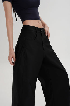 Textured Wide-Leg Scimitar Pants