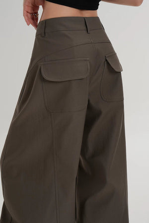Textured Wide-Leg Scimitar Pants