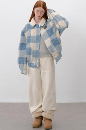 Thick Lambswool Straight-Leg Pants