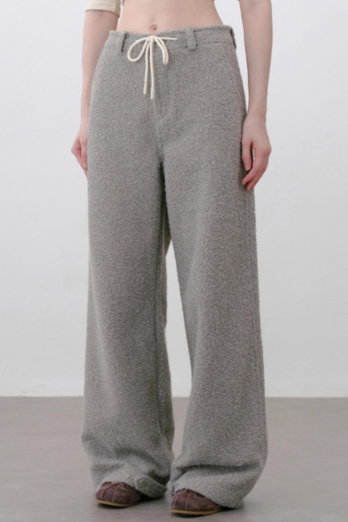Thick Lambswool Straight-Leg Pants