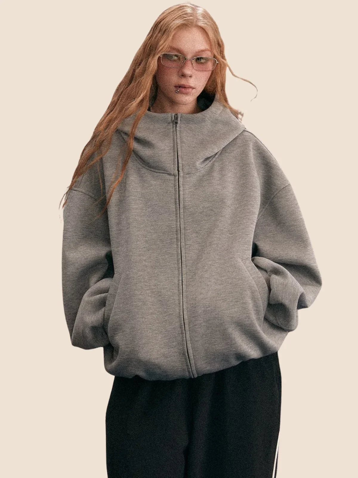 Thickened Gray Cardigan Jacket