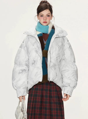 Thickened Tie-Dye Loose Down Jacket