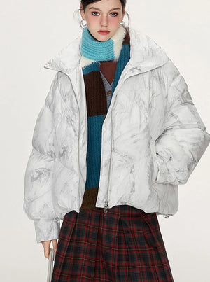 Thickened Tie-Dye Loose Down Jacket