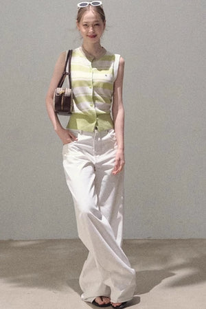 Thin Linen Relaxed Fit Vest
