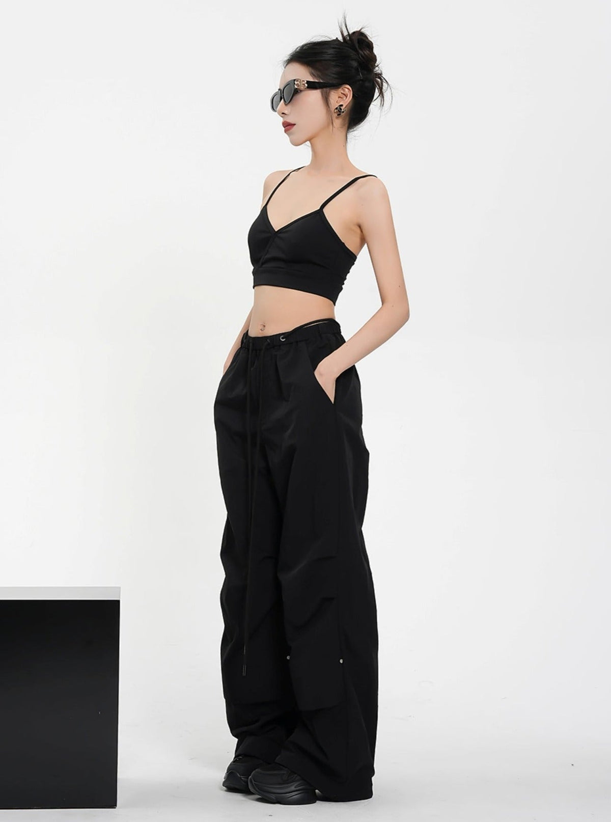 Thin Pleated Waist Casual Pants