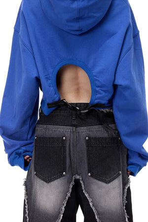 Thorn Print Hooded Fleece Sweatshirt