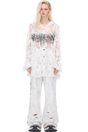 Thorned Lace Hooded Top