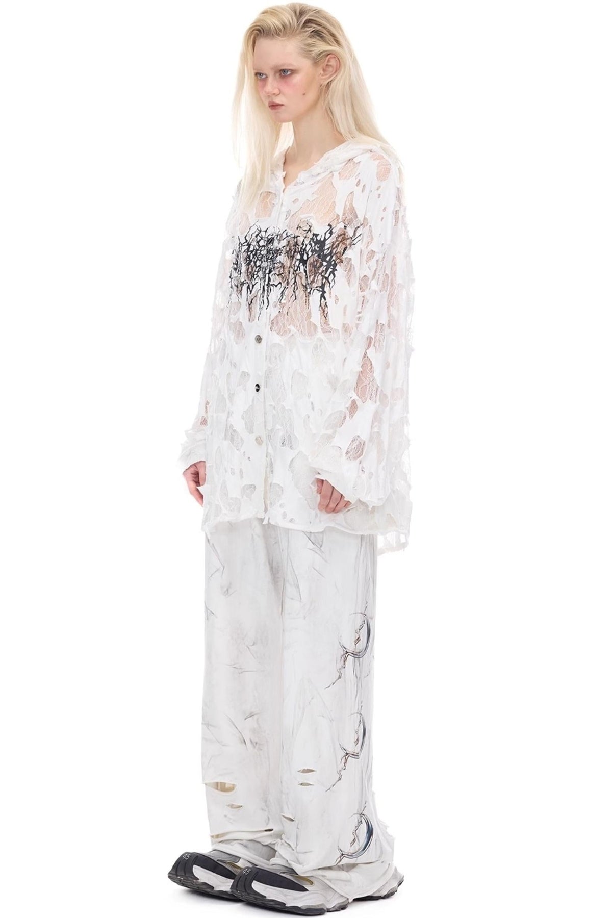 Thorned Lace Hooded Top