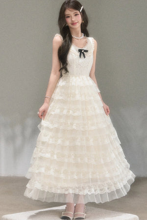 Thousand-Layer French Lace Dress