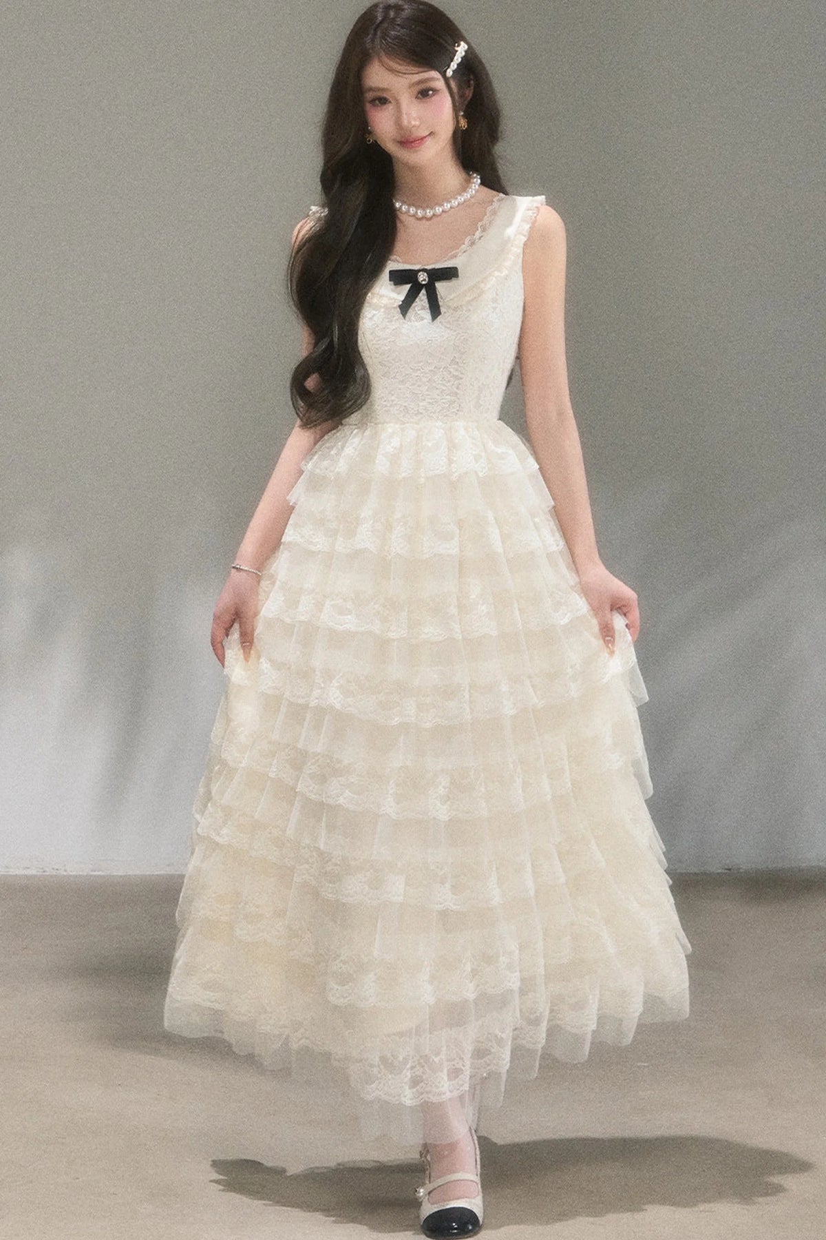 Thousand-Layer French Lace Dress