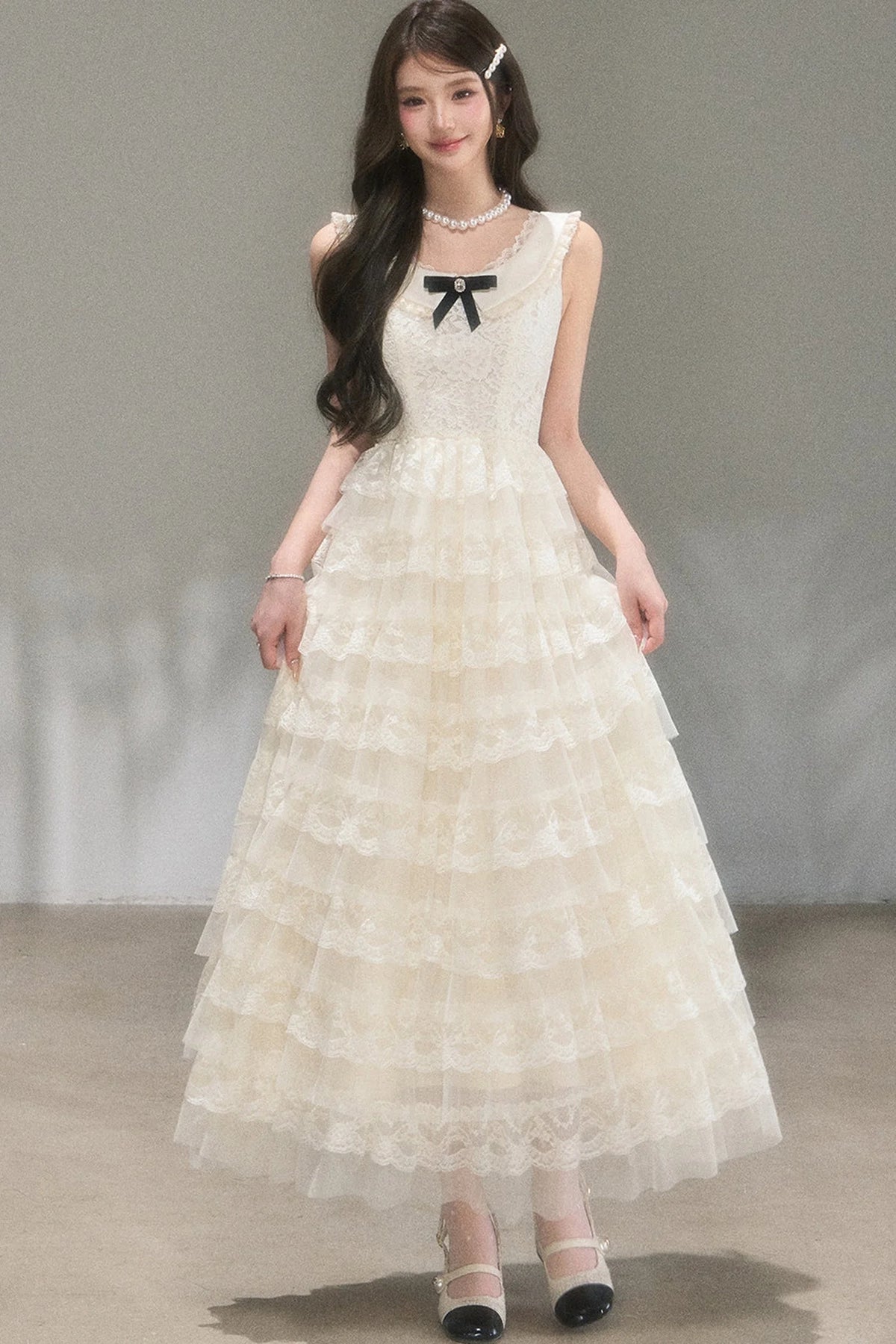 Thousand-Layer French Lace Dress