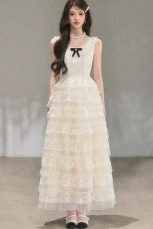 Thousand-Layer French Lace Dress