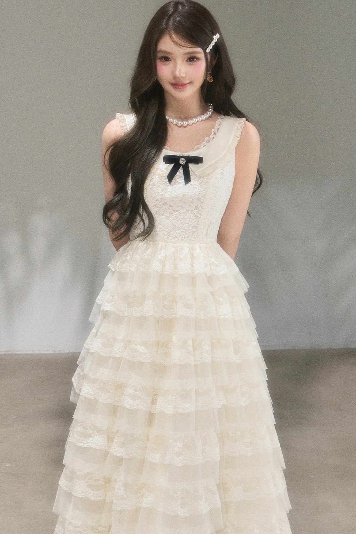Thousand-Layer French Lace Dress