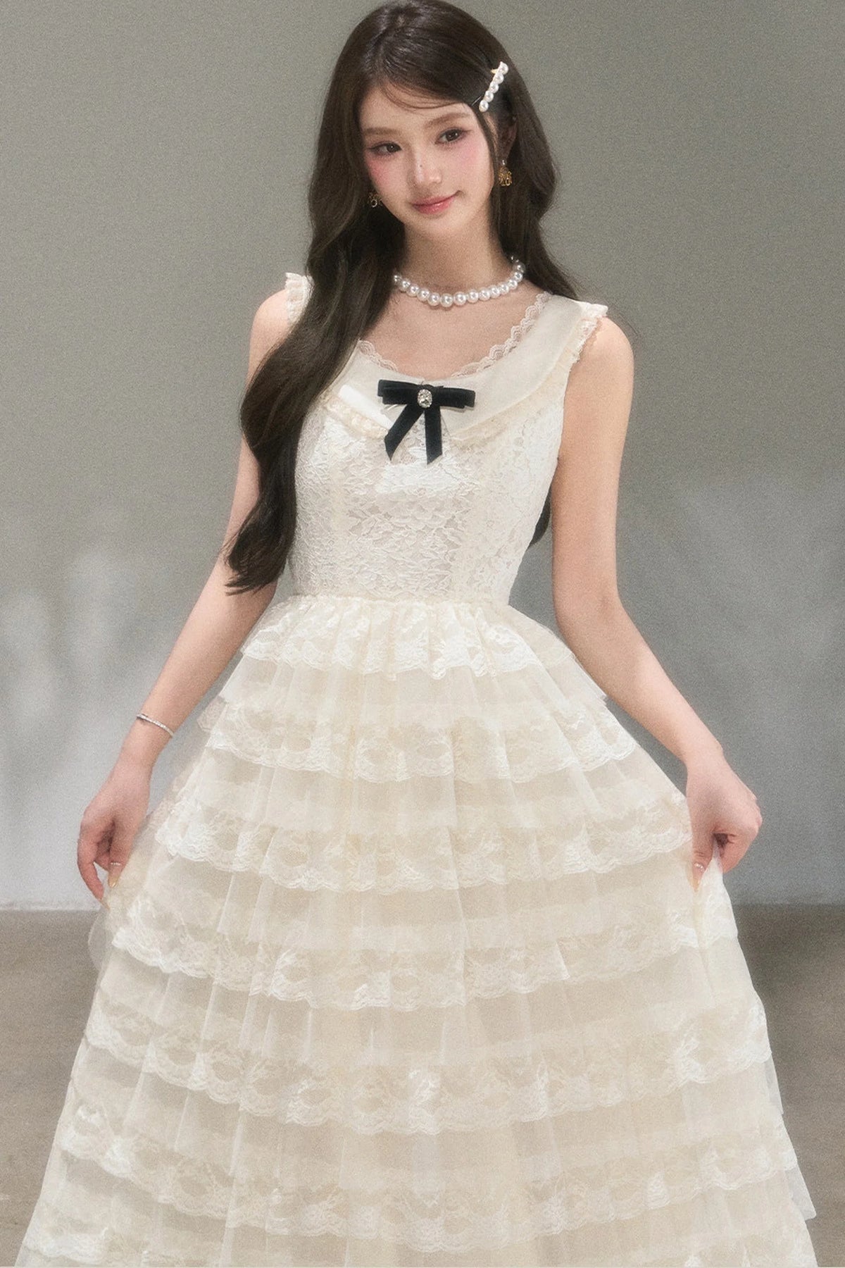 Thousand-Layer French Lace Dress