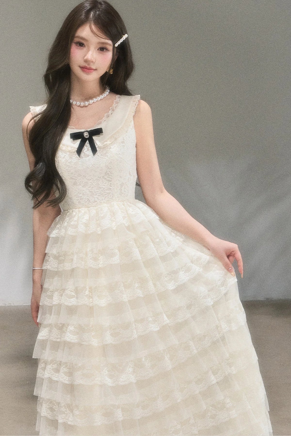 Thousand-Layer French Lace Dress