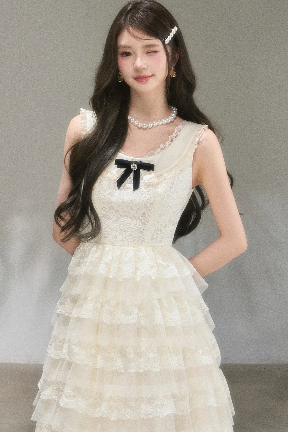 Thousand-Layer French Lace Dress