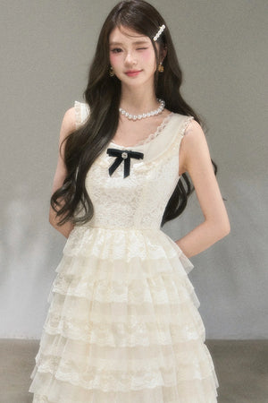 Thousand-Layer French Lace Dress