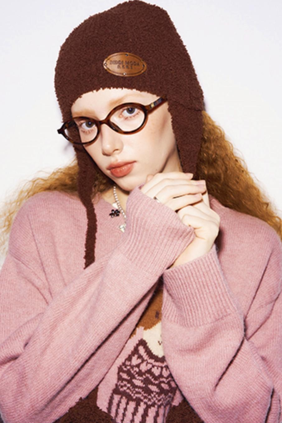 Three-Color Plush Winter Hat