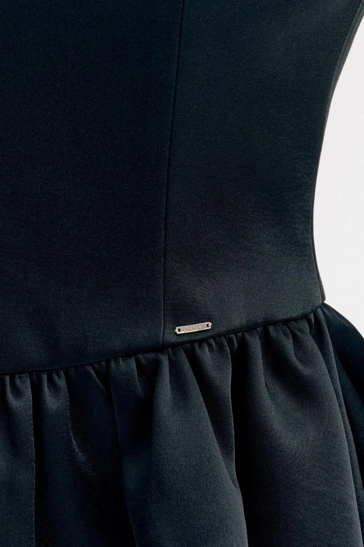 Three-Dimensional Bow Satin Cropped Dress