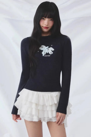 Three-Dimensional Bow Sweater