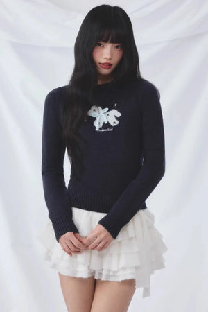 Three-Dimensional Bow Sweater