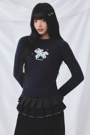 Three-Dimensional Bow Sweater