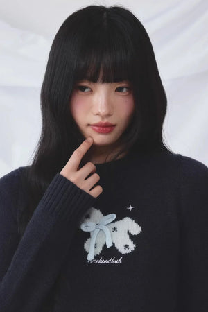 Three-Dimensional Bow Sweater