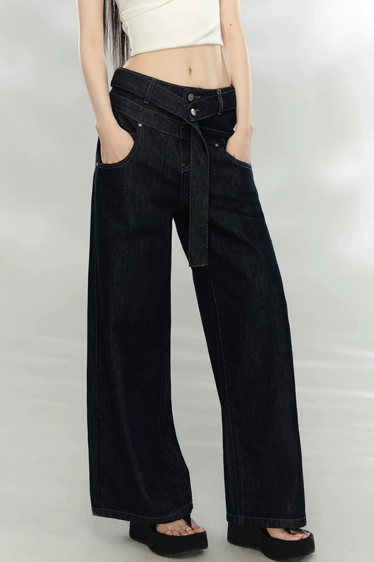 Three-Dimensional Embroidery Denim Pants