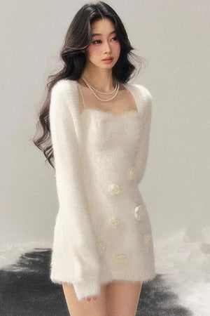Three-Dimensional Floral Winter Dress