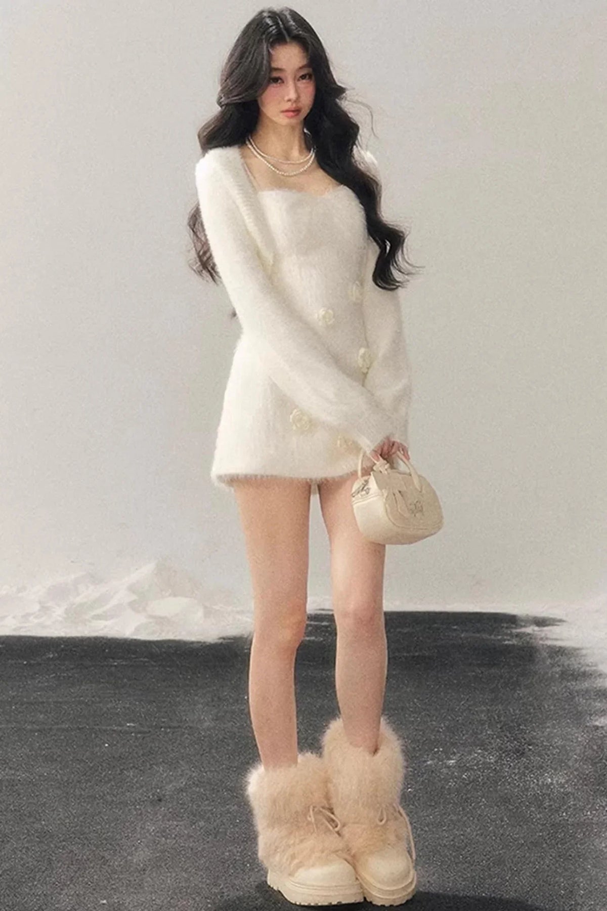 Three-Dimensional Floral Winter Dress