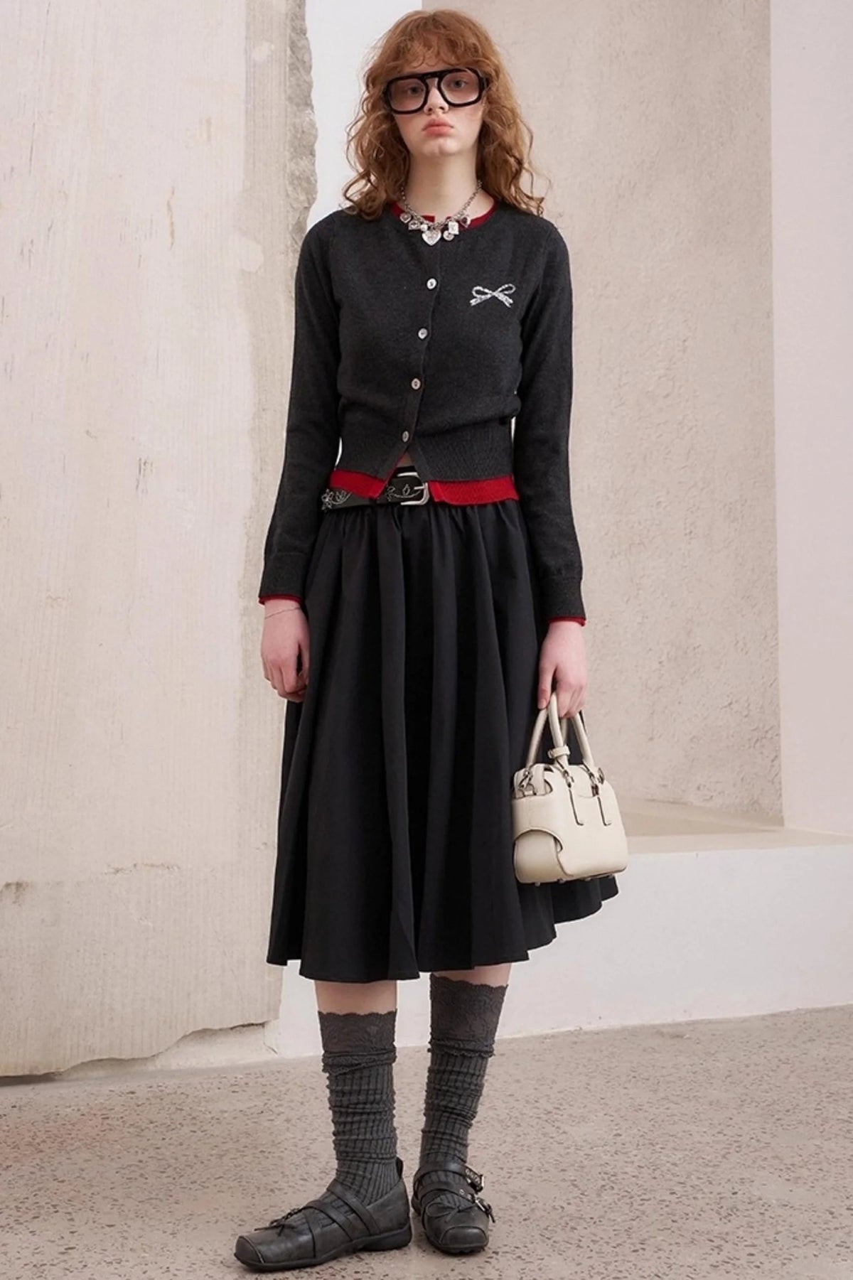 Three-Dimensional Pleated Skirt