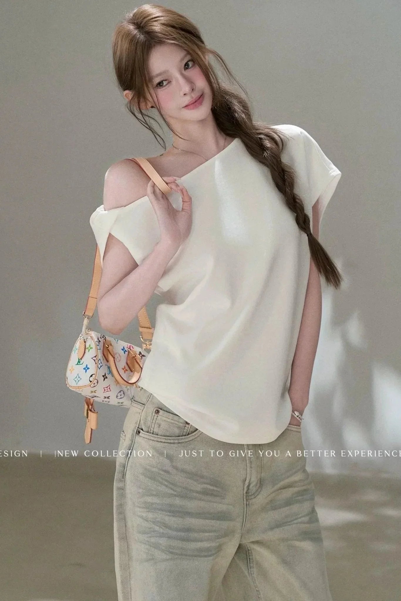 Three-Dimensional Twist Shoulder Top