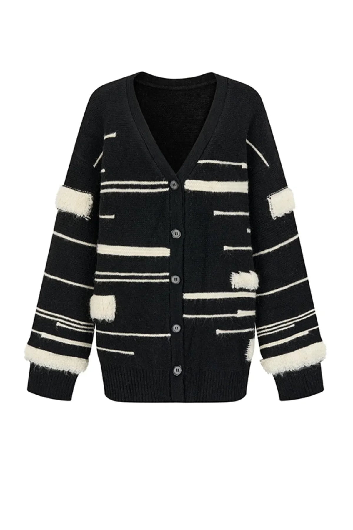 Three-Piece Sweater Cardigan Scarf Set-Up