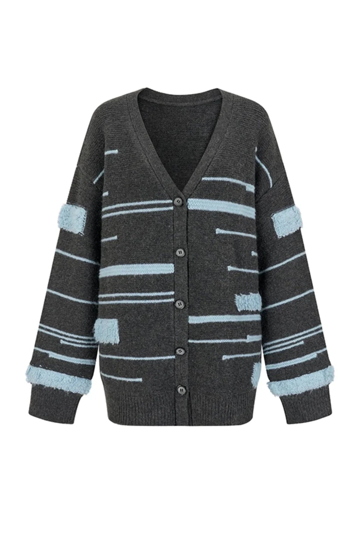 Three-Piece Sweater Cardigan Scarf Set-Up
