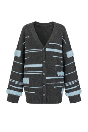 Three-Piece Sweater Cardigan Scarf Set-Up