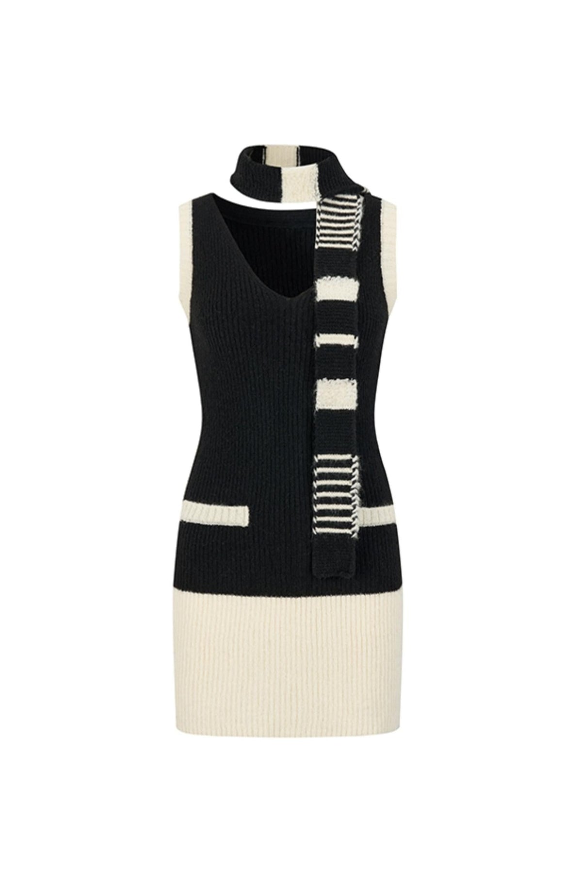Three-Piece Sweater Cardigan Scarf Set-Up
