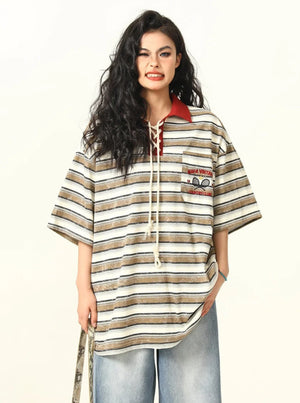 Tie-Dye Striped Retro T-Shirt