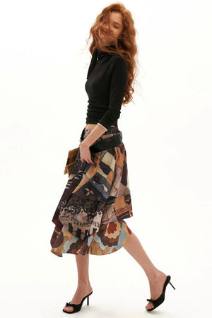 Tie-Neck Long-Sleeve Knit Top
