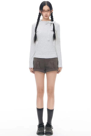 Tie-Neck Slim-Fit Blouse