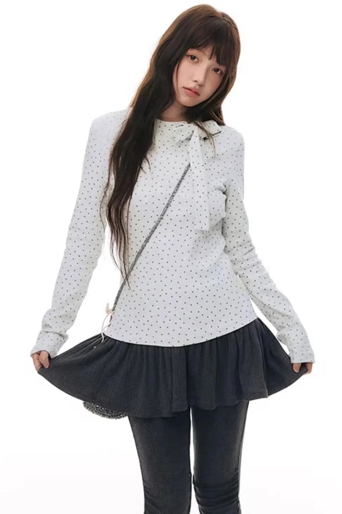 Tie-Neck Slim-Fit Blouse