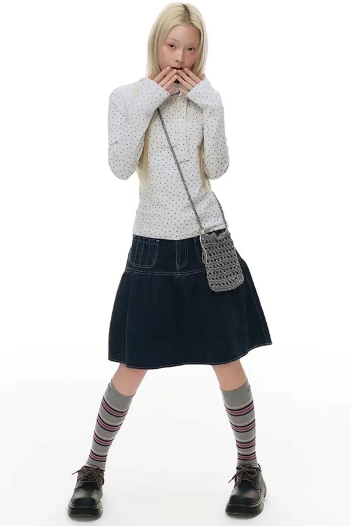 Tie-Neck Slim-Fit Blouse