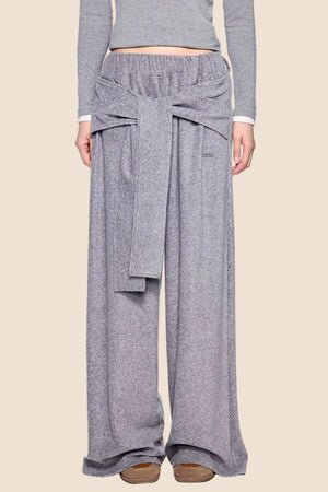 Tie-Up Structured Drape Pants