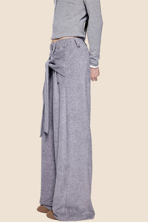 Tie-Up Structured Drape Pants