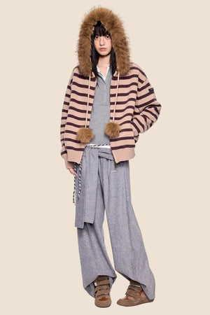 Tie-Up Structured Drape Pants