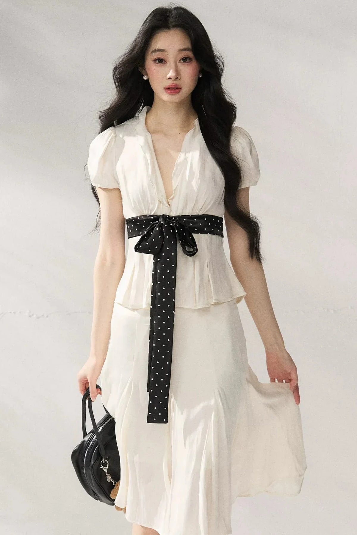 Tie Waist V-Neck Top