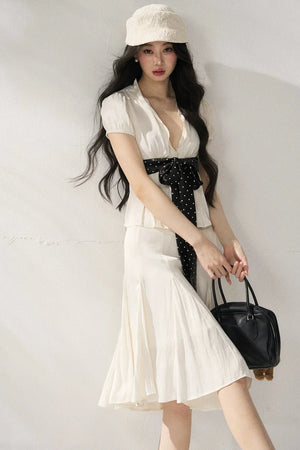 Tie Waist V-Neck Top