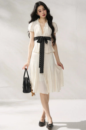 Tie Waist V-Neck Top