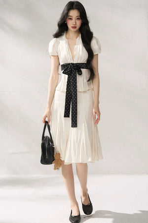 Tie Waist V-Neck Top